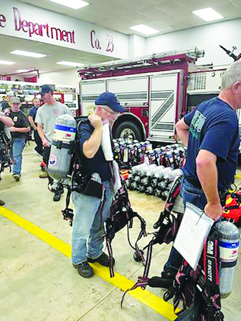 Sixty-six air packs, 132 30-year cylinder bottles, 94 masks, eight RIT packs, and eight RIT cylinder bottles were purchased with the $725,400 FEMA grant.