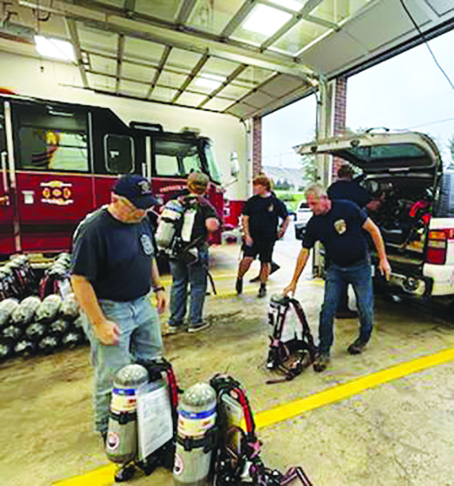 Fairystone Volunteer Fire Department Chief Steve Peal helped load up supplies for his department.