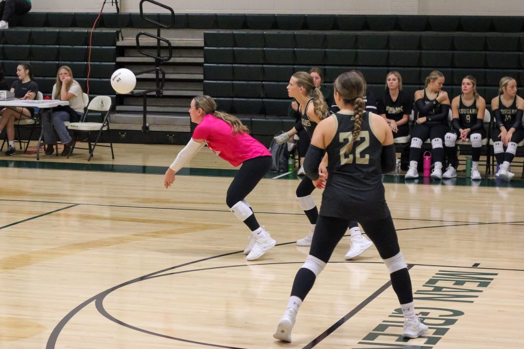 Journey Moore with one of her 26 digs on the night.