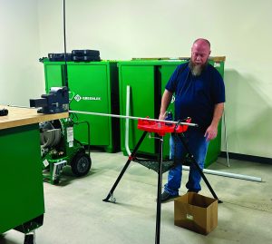 Greenlee certified instructor Lionel Nolen shares equipment from the P&HCC industrial electronics course that will be included in mobile lab instruction.