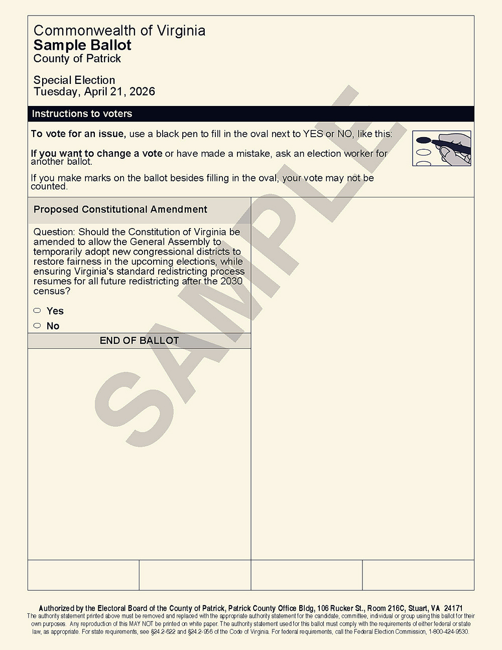 Special election set for April 21