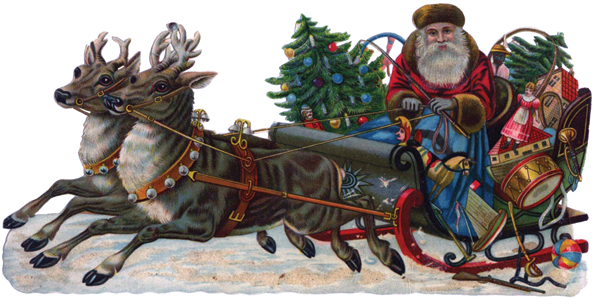 santa with coal clipart