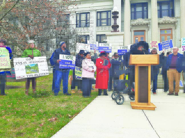 Evans Spring advocates stand strong