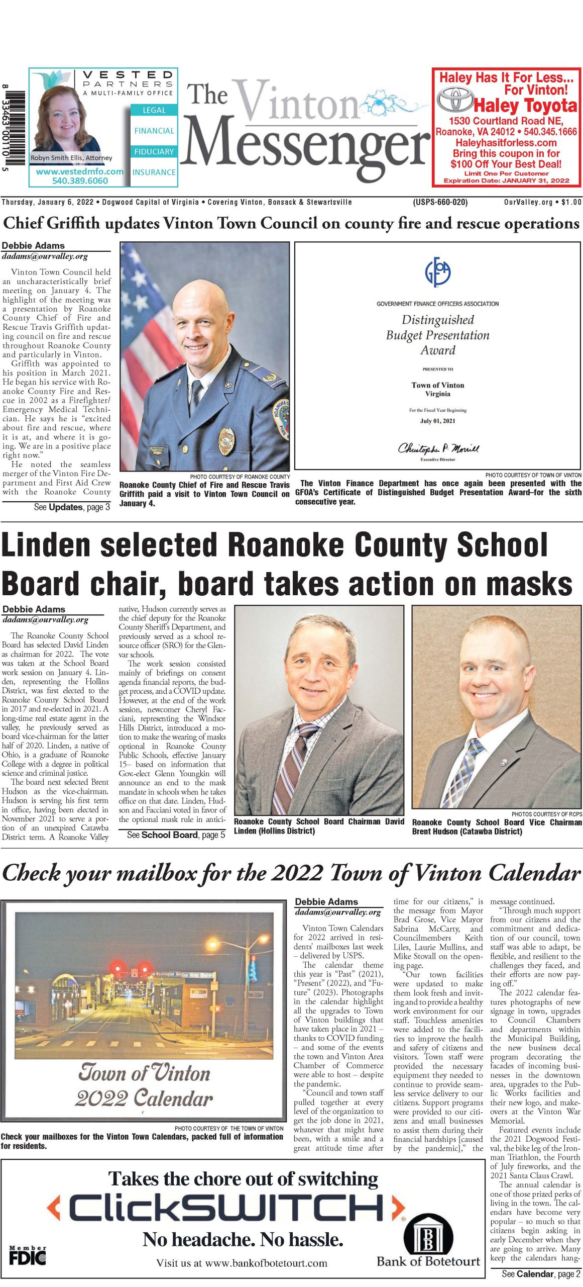 Vinton eMessenger | January 6, 2022