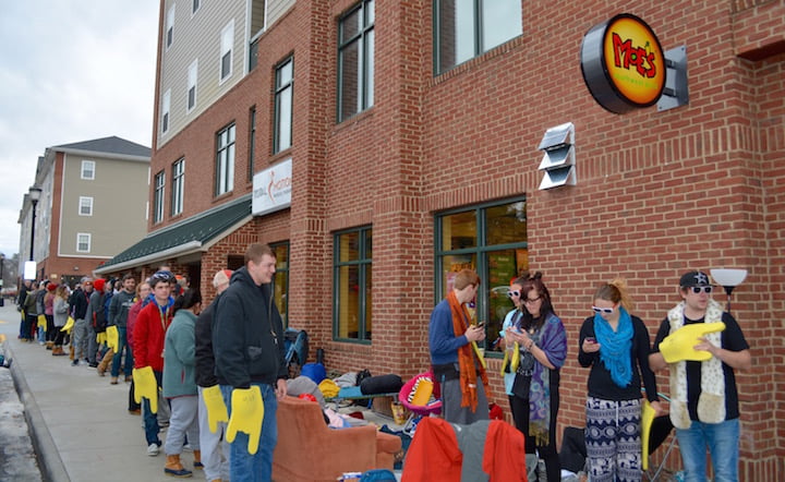 Friendships form in line for free burritos