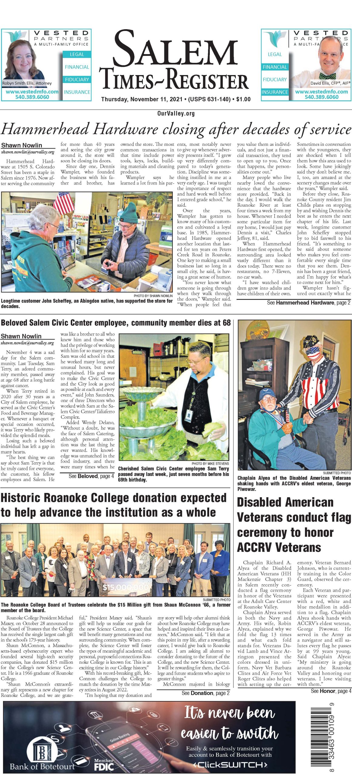 Salem eRegister | November 11, 2021