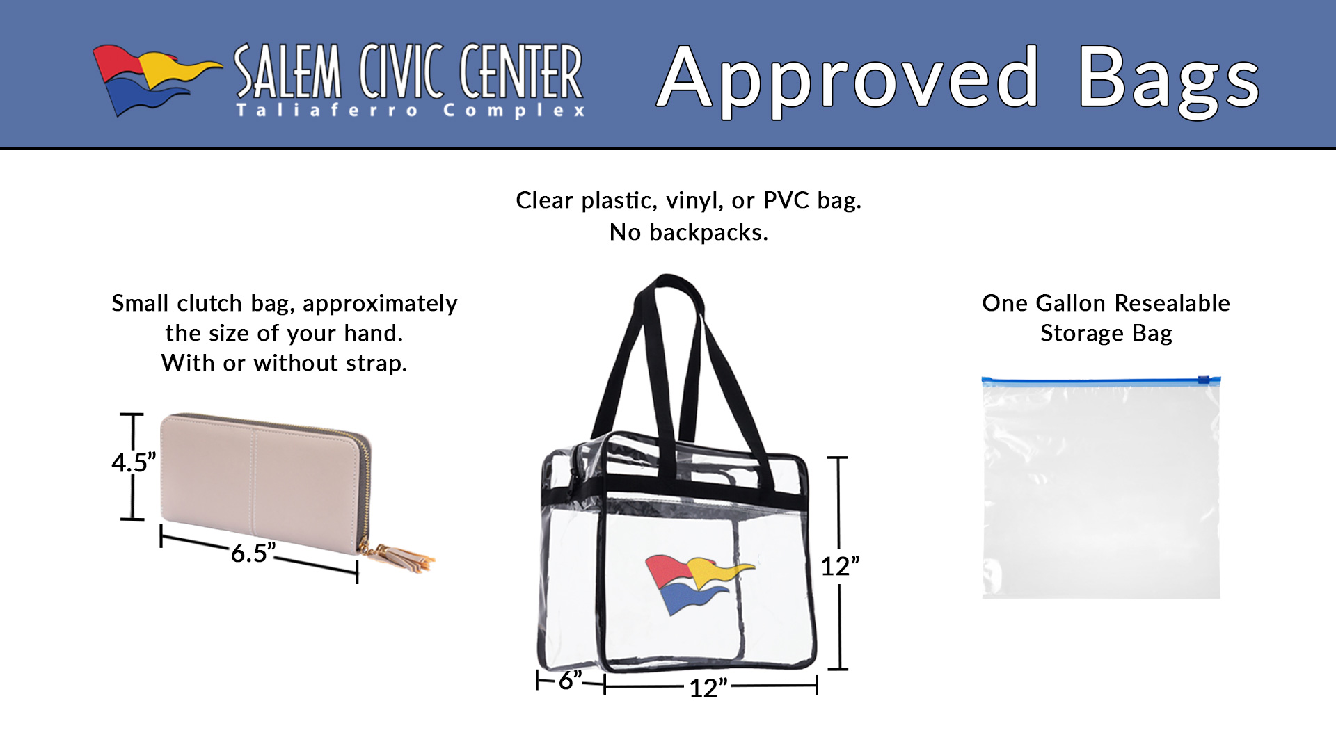 Clear Bag Policy  Donald L Tucker Civic Center