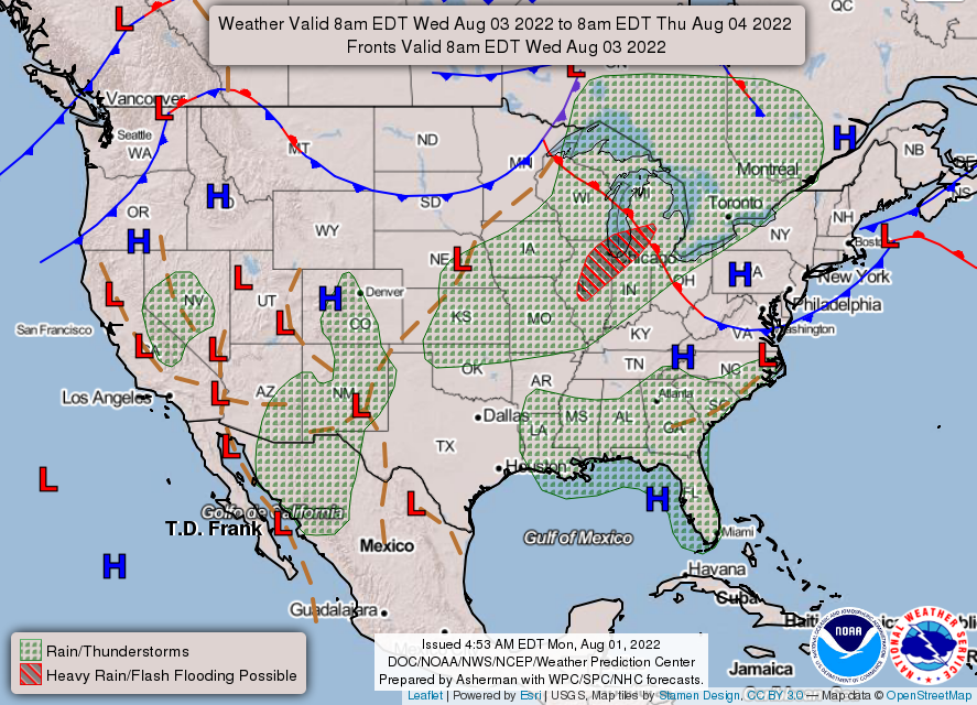 August 1, 2022, Indianapolis, Indiana Weather Forecast