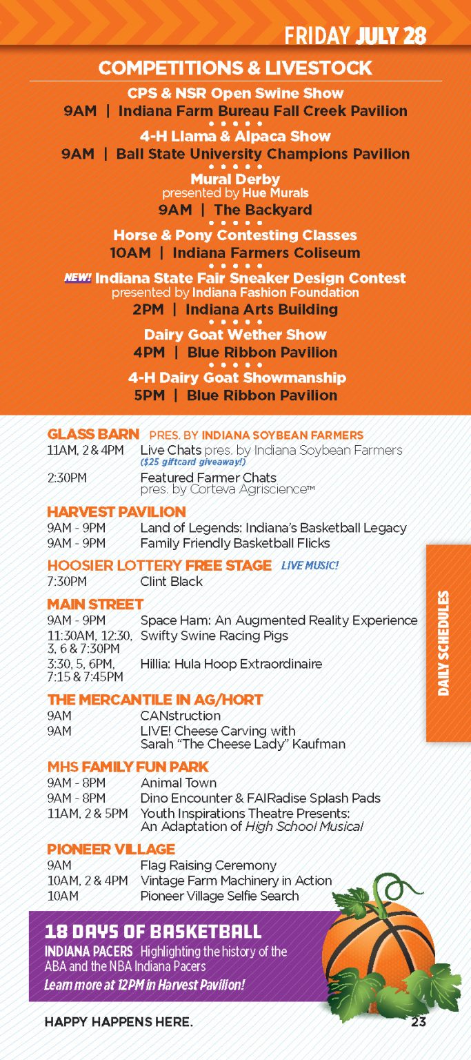 Indiana State Fair 2023 Schedule For Friday July 28th Day 1 indiana-state-fair-2023-schedule-for-friday-july-28th-day-1