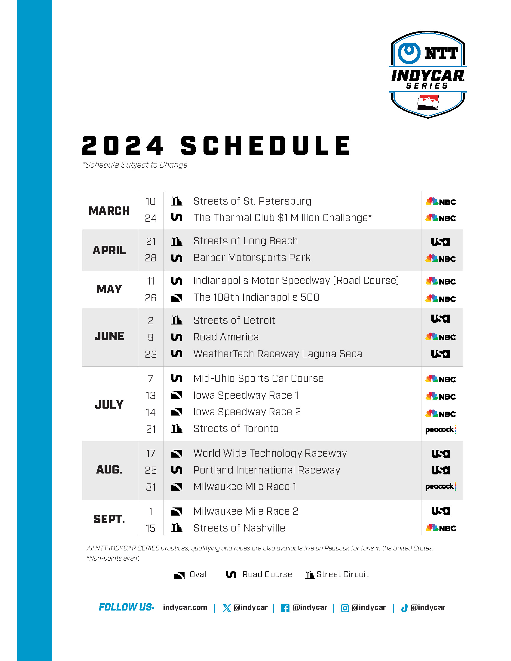 2024 Indycar Schedule Pdf Lora Sigrid