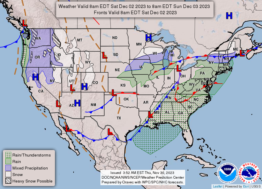 United States 3 Day Forecast for November 30, 2023 (Day 3)
