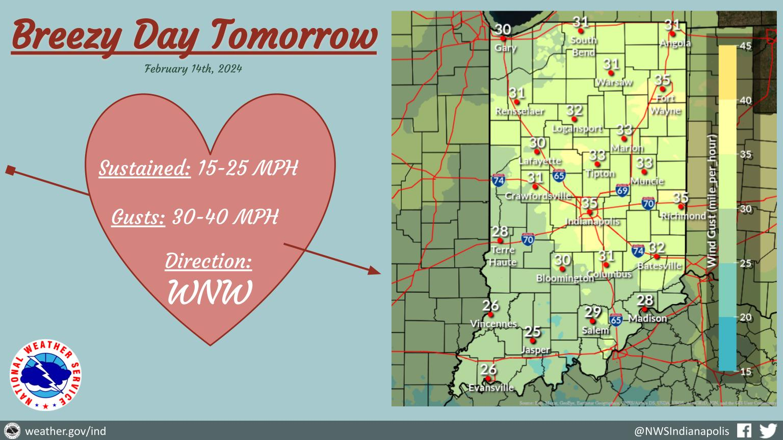 February 14, 2024, Indianapolis, Indiana Weather Forecast