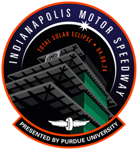 Indianapolis Motor Speedway Purdue University 2024 Total Solar Eclipse Logo