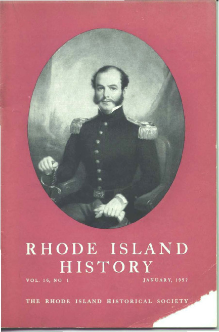 Cover of Rhode Island History featuring a portrait of Ambrose E. Burnside, painted by James S. Lincoln in 1852