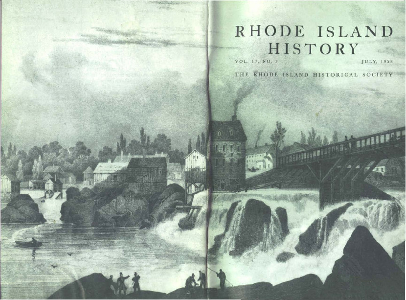 Cover of Rhode Island History featuring an illustration of Pawtucket Falls c. 1823