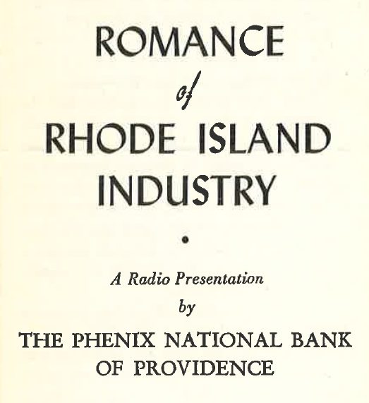 Cover of Romance of Rhode Island Industry