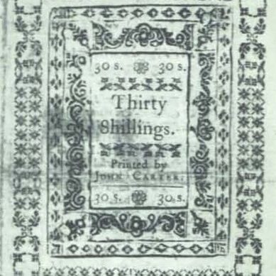A 30 shilling bill printed circa 1776