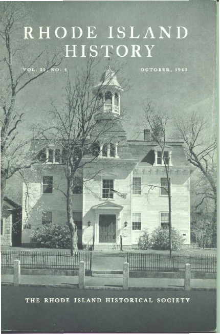 Cover of Rhode Island History featuring Old Washington County Court House, Kingston