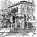 Drawing of the exterior of the Newport Synagogue