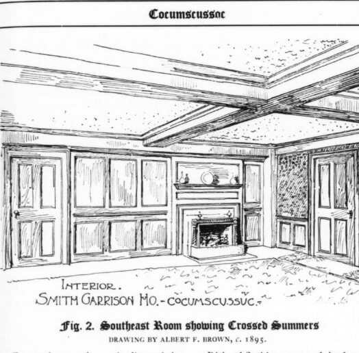 Fig. 2. Southeast Room showing Crossed Summers. Drawing by Albert F. Brown, c. 1895