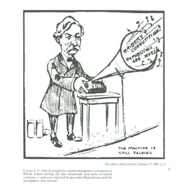 Political Cartoon mocking reformer Lucius F.C. Garvin