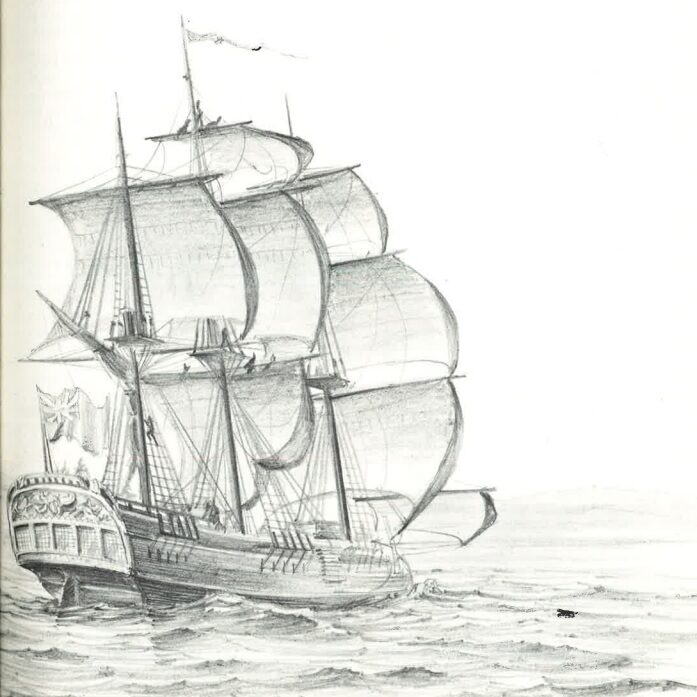 Illustration of the schooner HMS GASPEE