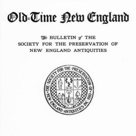 Cover of periodical Old-time New England: the Bulletin of the Society for the Preservation of New England Antiquities