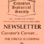 Edited title page of the Cranston Historical Society Newsletter to feature the article "The Circus is Coming"
