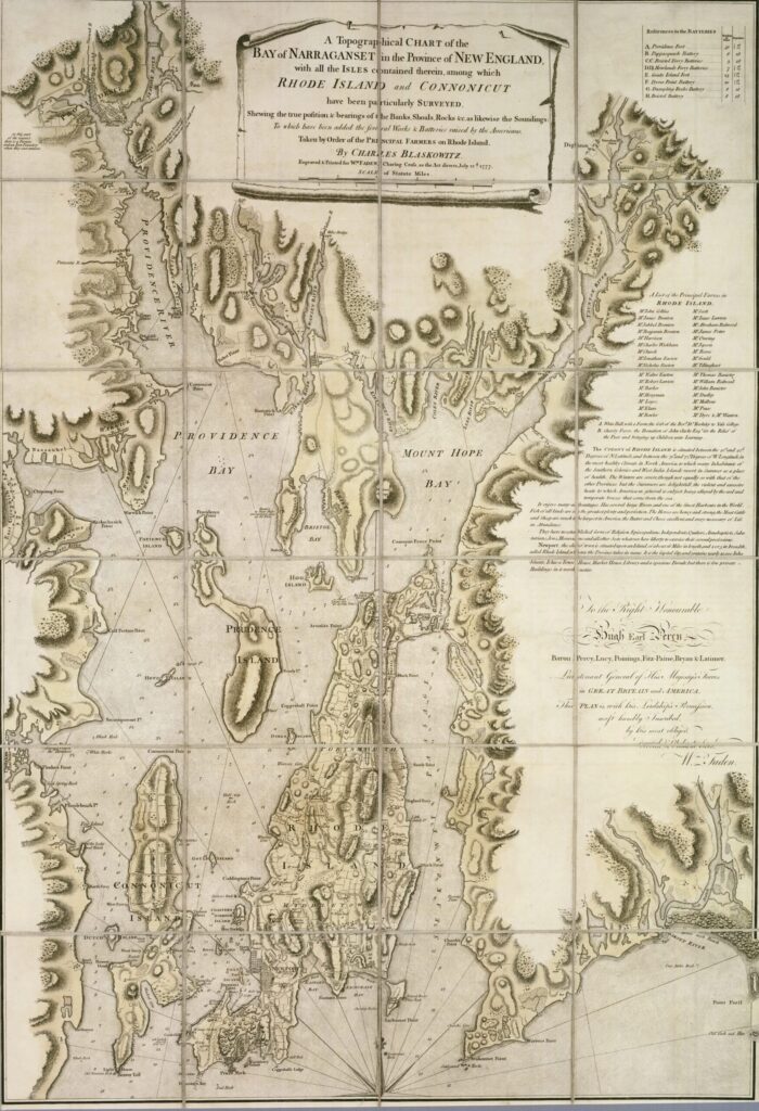 Earliest known chart of Narragansett Bay