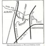 Map showing location of Warwick Railway tracks