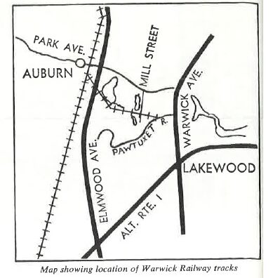 Map showing location of Warwick Railway tracks