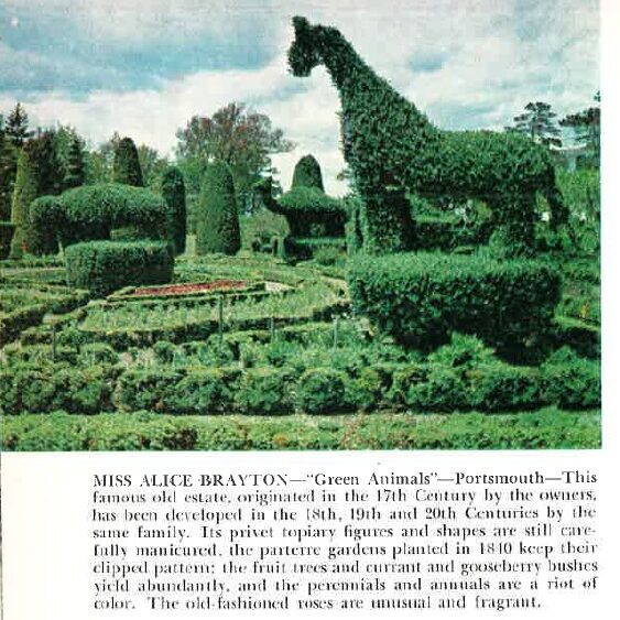 Excerpt from the article, featuring a photograph of “The Green Animals”