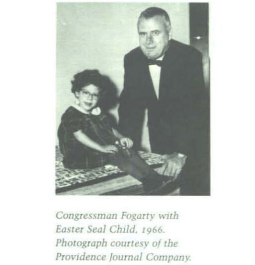 Congressman Fogarty with Easter Seal Child, 1966