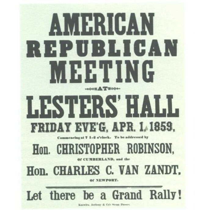 Broadside for the American Republican party, 1859