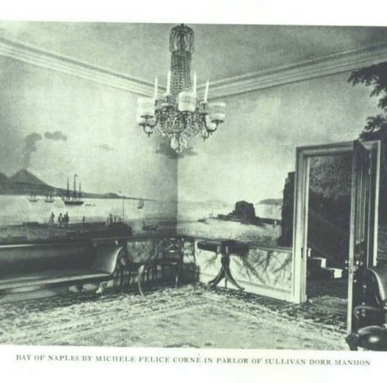 Mural of the Bay of Naples painted by Michele Felice Corne in the parlor of the Sullivan Dorr House