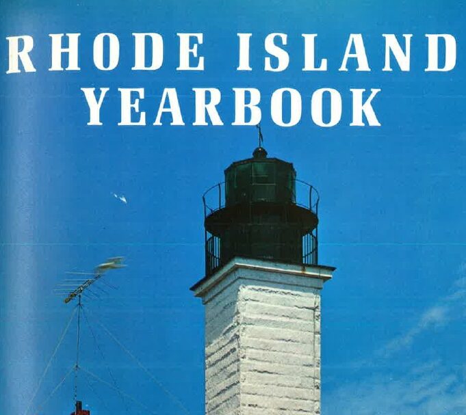 Cover of Rhode Island Yearbook, featuring a white lighthouse