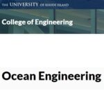 Screenshot of a corner of the webpage of the University of Rhode Island, Dept. of Ocean Engineering