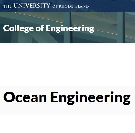 Screenshot of a corner of the webpage of the University of Rhode Island, Dept. of Ocean Engineering