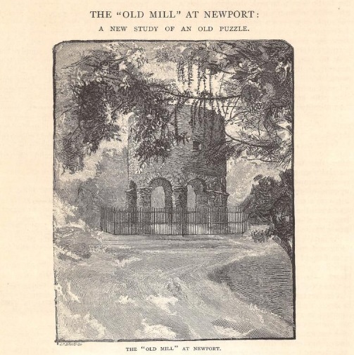 etching of the "Old Mill" at Newport