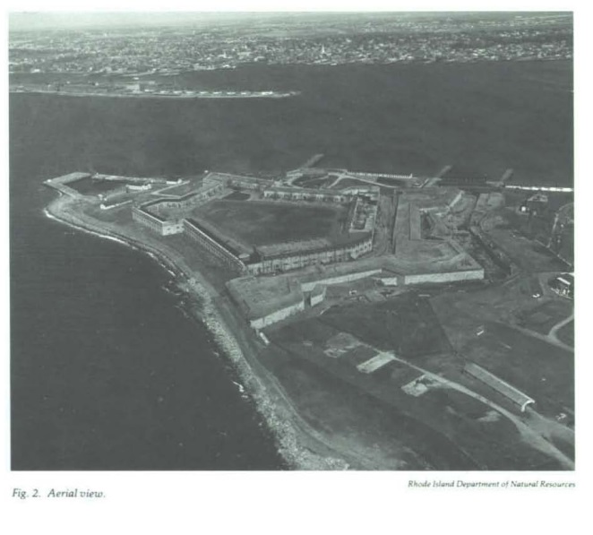 Arial photo of Fort Adams