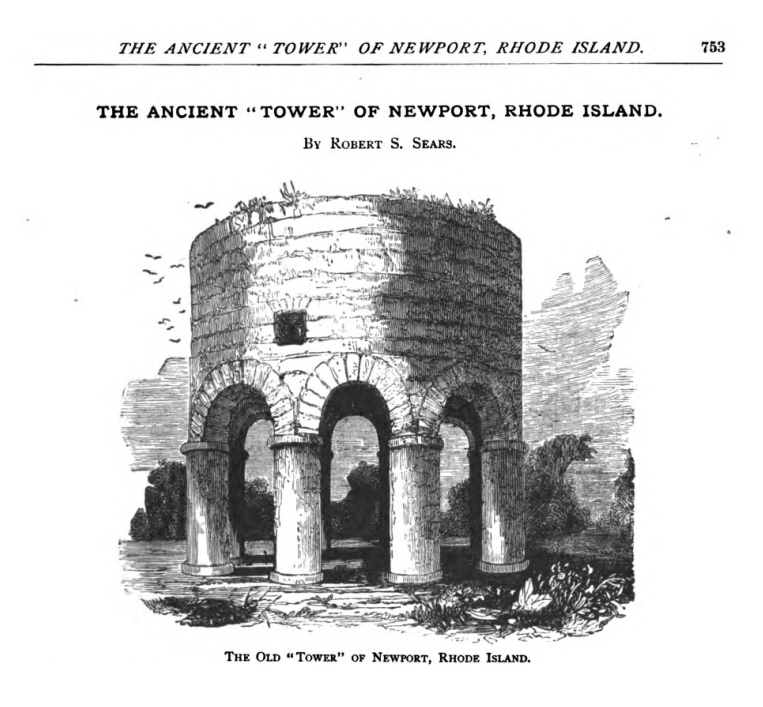 Illustration of the Old "Tower" of Newport RI