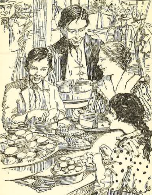 Illustration of a family enjoying a clambake