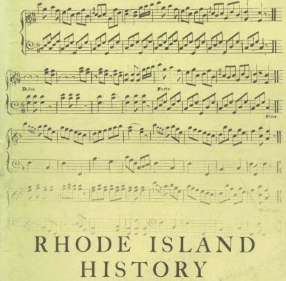 Cover of Rhode Island History featuring sheet music