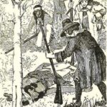 Drawing of a man standing over a person on the ground. Taken from the pamphlet.