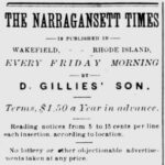 Subscription advertisement for the Narragansett Times