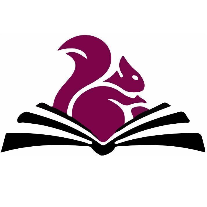 Navigator Logo depicting the Red Squirrel of the Rhode Island Historical Society atop an open black book.