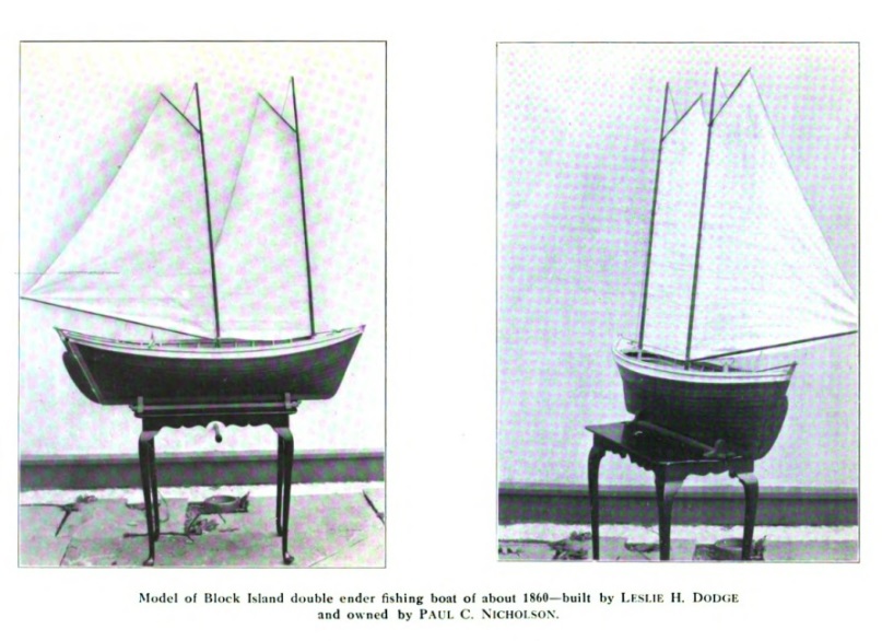 Model of Block Island double ender fishing boat circa 1860