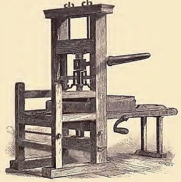 Photo of James Franklin's printing press