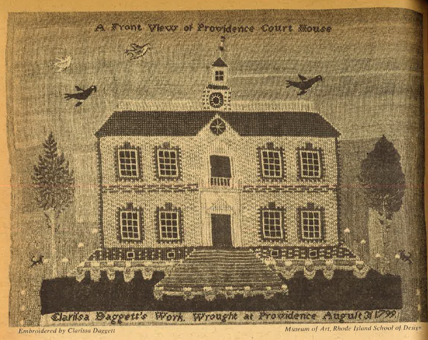 Embroidery of the Providence Court House aka the Colony House