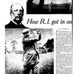 First page of the article, featuring photos of pioneering golfers Theodore Haventyer (top) and the choleric Mr. Macdonald